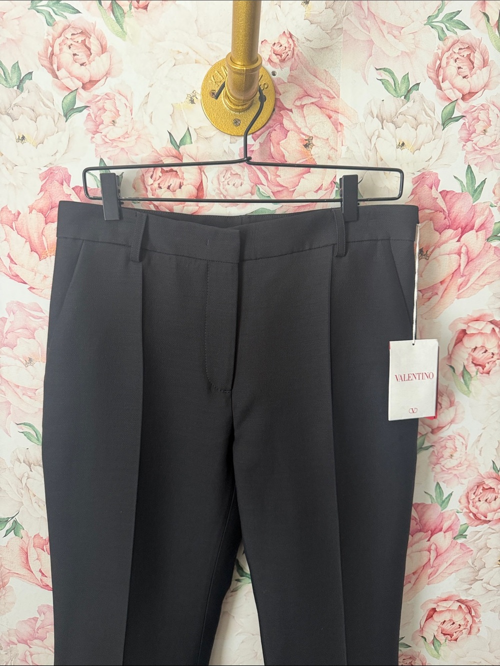NWT Valentino Women's Crepe Couture dress trousers Slim fit flare Black EUR 42 6 - Picture 3 of 12